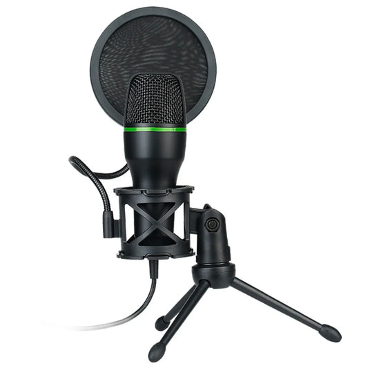 Micrófono Condensador Profesional Para Ordenador Portátil 3.5MM Desktop Gaming Mic Para Podcast Grabación Estudio Streaming